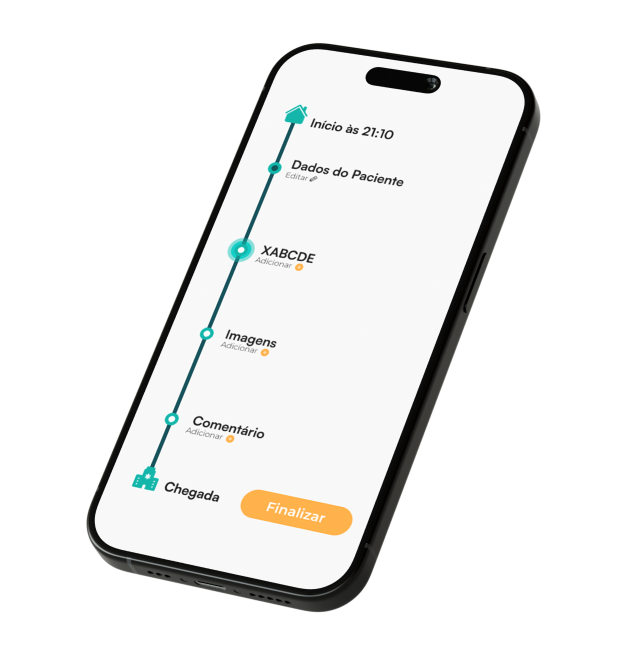 mockup do aplicativo mobile com animação de subir e descer